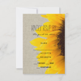 Sonnenblume Rustic Wedding RSVP Card