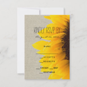 Sonnenblume Rustic Wedding RSVP Card