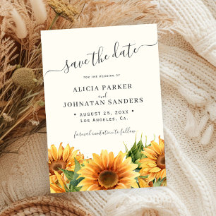 Sonnenblume rustikale Boho Sommergarten Ivory-Hoch Save The Date