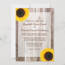Sonnenblume Rustikale Brauerei Hochzeit Einladung