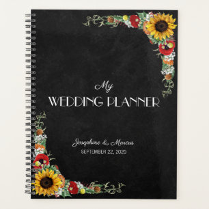 Sonnenblume Rustikale Chalkboard Country Wedding Planer