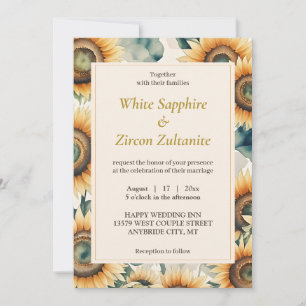 Sonnenblume Rustikale Hochzeit Einladung
