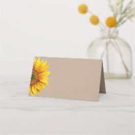 Sonnenblume. Rustikale Hochzeit mit Blumen. Blume Platzkarte