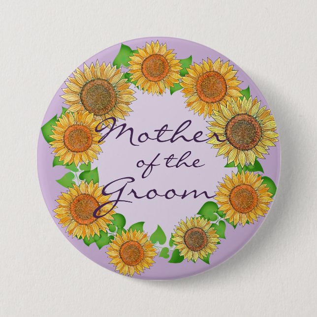 Sonnenblume Rustikale Schönheit Grüne Mutter des R Button (Vorderseite)