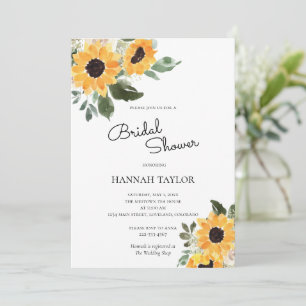 Sonnenblume Rustikale Vegetation Bridal Dusche Ein Einladung