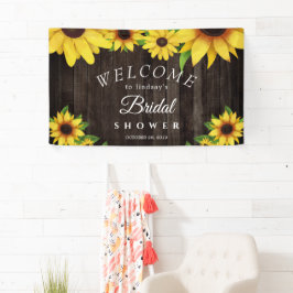 Sonnenblume Rustikales Brautparty mit Holzstrohleu Banner