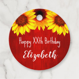 Sonnenblume Rustikales Holz Geburtstag Geschenkanhänger