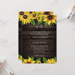 Sonnenblume Rustikales Probe Dinner Einladung