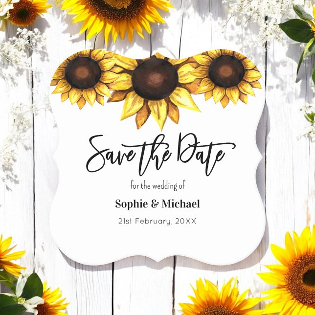 Sonnenblume Save the Date Hochzeit Untersetzer (Von Creator hochgeladen)