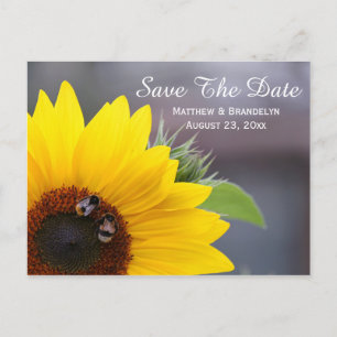 Sonnenblume Save the Date Hochzeitkarte Ankündigungspostkarte