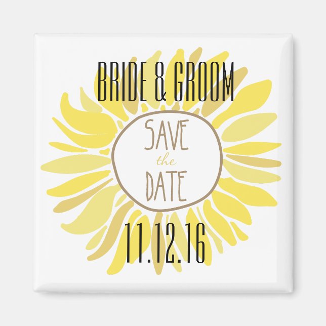 Sonnenblume Save the Date Magnet (Vorne)