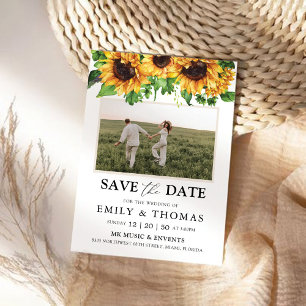 Sonnenblume Save the Date mit Fotokarte