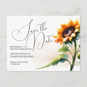 Sonnenblume Save the Date Postkarte