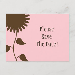 Sonnenblume Save the Date Postkarte auf Rosa