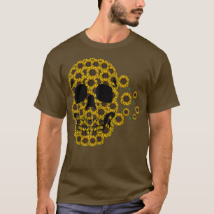 Sonnenblume Schädel Lazy Halloween Kostüm Niedlich T-Shirt
