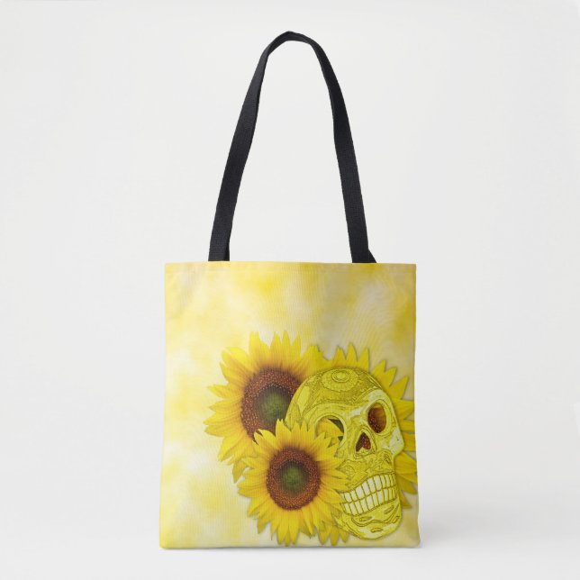 Sonnenblume-Schädel-Tasche (Vorderseite)
