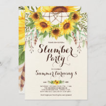 Sonnenblume-Schlummer-Party Boho