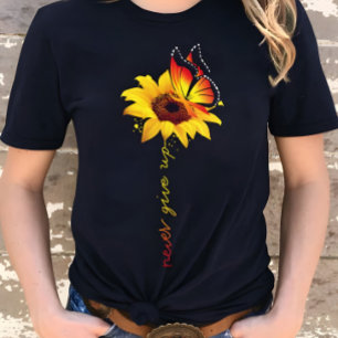 Sonnenblume & Schmetterling - Gib niemals auf Insp T-Shirt