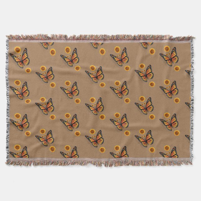 Sonnenblume Schmetterling Keule Blanket Decke (Vorderseite)