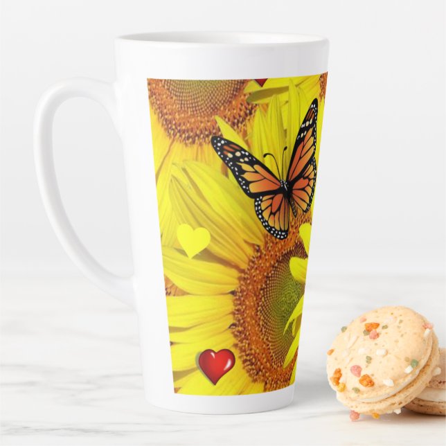 Sonnenblume Schmetterling Lady Bug Latte Tasse (Beispiel)