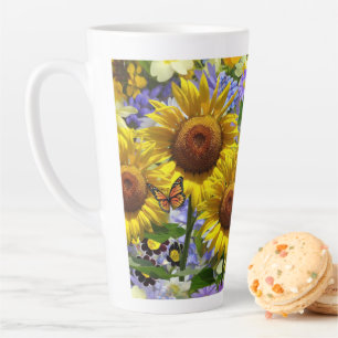 Sonnenblume Schmetterling Latte Tasse