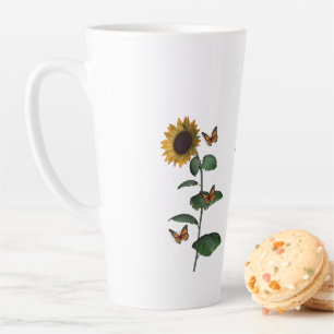 Sonnenblume Schmetterling Latte Tasse