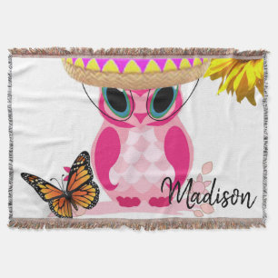 Sonnenblume Schmetterling Owl Throw Blanke Decke