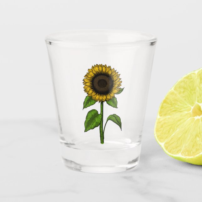Sonnenblume Schnapsglas (Vorderseite)