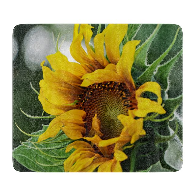 Sonnenblume Schneidebrett (Vorderseite)