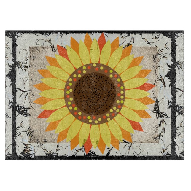 Sonnenblume Schneidebrett (Vorderseite)