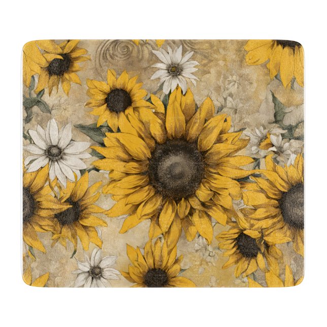 Sonnenblume Schneidebrett (Vorderseite)
