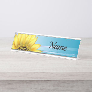 Sonnenblume Schreibtischnamensplakette