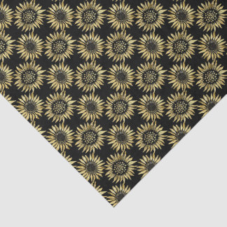 Sonnenblume Schwarz & Gold Gothic Seidenpapier
