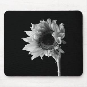 Sonnenblume - Schwarz-Weiß-Foto Mousepad