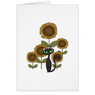 Sonnenblume-schwarze Katze