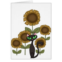 Sonnenblume-schwarze Katze