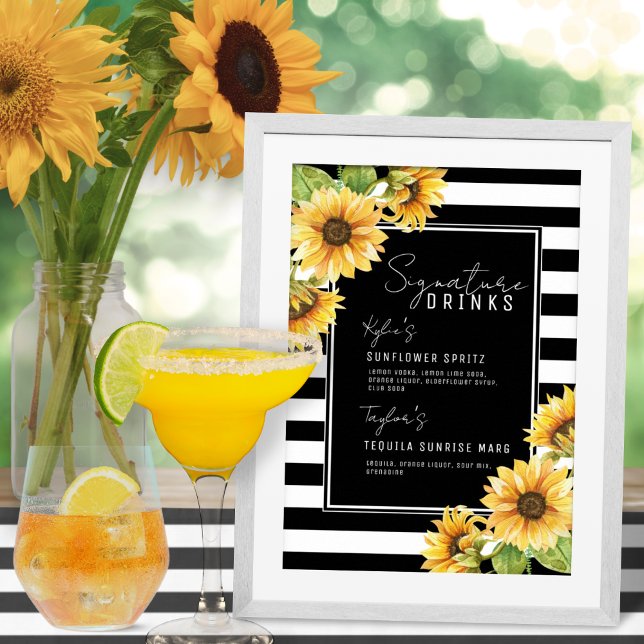 Sonnenblume Schwarzer Streifen Signature Drinks Ho Poster (Von Creator hochgeladen)