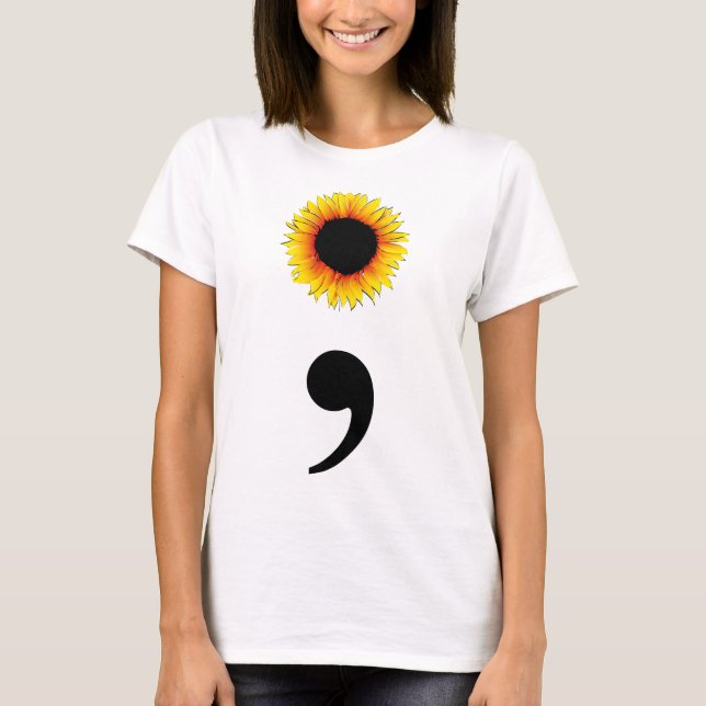 Sonnenblume Semicolon T-Shirt (Vorderseite)
