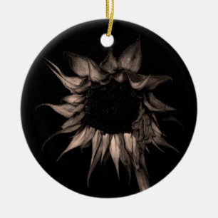 Sonnenblume - Sepia Fine Art Fotograf Einzigartig Keramik Ornament