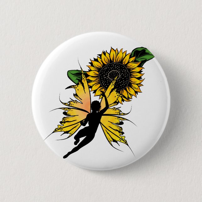 Sonnenblume Shadow Fairy Button (Vorderseite)