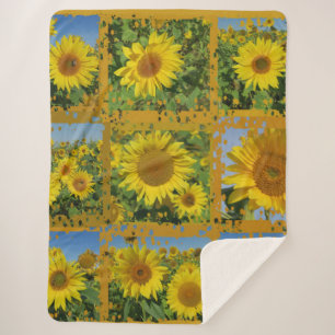 Sonnenblume, Sherpa-Decken, Handwerk, Urlaub, eleg Sherpadecke