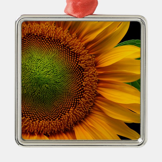 Sonnenblume Silbernes Ornament (Vorne)
