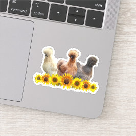 Sonnenblume Silkie Bantam Chicken Trio Aufkleber