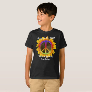 Sonnenblume, Sonnenblume und Friedenssymbol 2017 T-Shirt