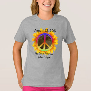 Sonnenblume, Sonnenblume und Friedenssymbol 2017 T-Shirt