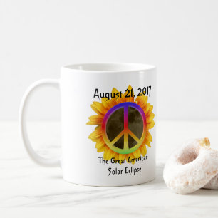 Sonnenblume, Sonnenblume und Friedenssymbol 2017 Tasse