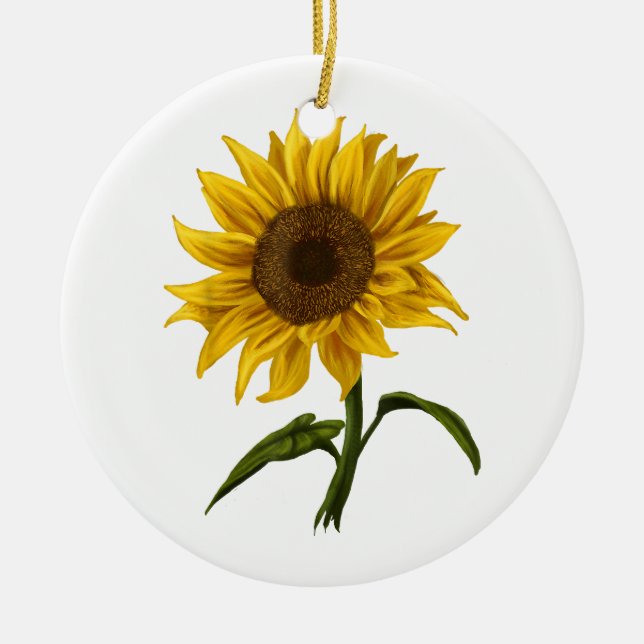 Sonnenblume Sonnenschein Blume Wasserfarben Keramik Ornament (Vorne)