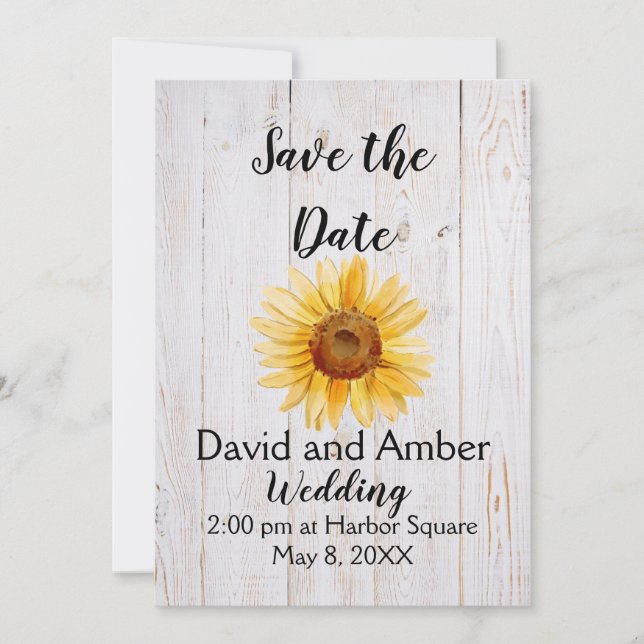 Sonnenblume Sonnenschein Save the Date WeddinEinla Einladung (Vorderseite)