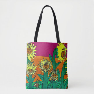 Sonnenblume-Sonnenuntergang-Tasche