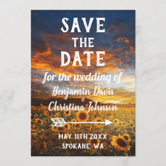 Sonnenblume Speichern Sie die Datumskarten Save The Date